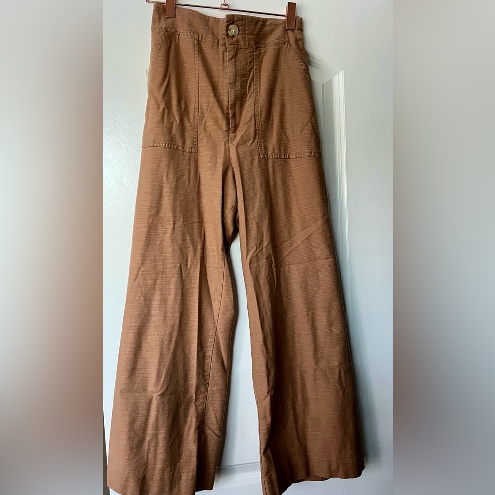 Anthropologie Maeve Cropped Linen Pants